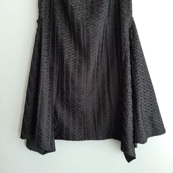 C/MEO / Collective Silver Bells Woven Texture Midi Length Skirt Black Sz M - Picture 12 of 16